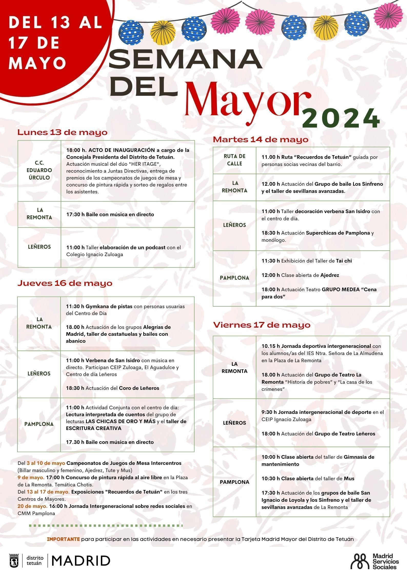 Semana del Mayor Tetuán 2024