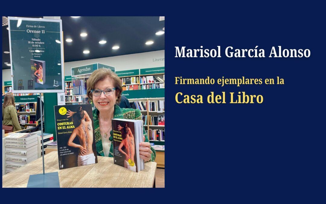 Marisol García Alonso firmando ejemplares en la Casa del Libro